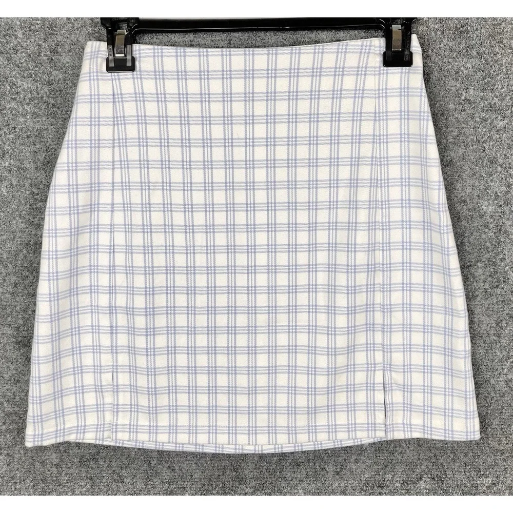 Brandy Melville Blue Plaid Mini Skirt Size Small SEE MEASUREMENTS